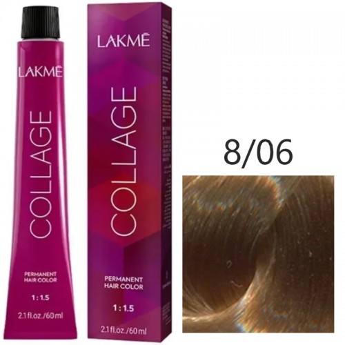LAKME, Крем-краска Collage 8/06, 60 мл. (Срок годности до 05.2024), LAKME