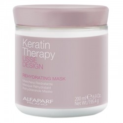 Lisse Design Кератиновая увлажняющая восстанавливающая маска для волос, 200мл, LISSE DESIGN Keratin Therapy, ALFAPARF MILANO