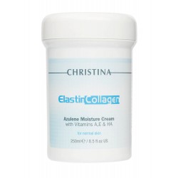 Elastin Collagen Azulene Moisture Cream with Vit. A, E & HA - Увлажняющий азуленовый крем с коллагеном и эластином для нормальной кожи, 250мл,, CHRISTINA