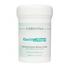 Elastin Collagen Placental Enzyme Moisture Cream with Vit. A, E & HA - Увлажняющий крем с плацентой, энзимами, коллагеном и эластином для жирной и комбинированной кожи, 250мл