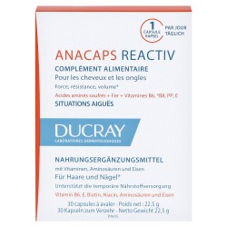 ANAKAPS Reactiv (АНАКАПС РЕАКТИВ), Биологически активная добавка к пище для волос и кожи головы, 30 капс.