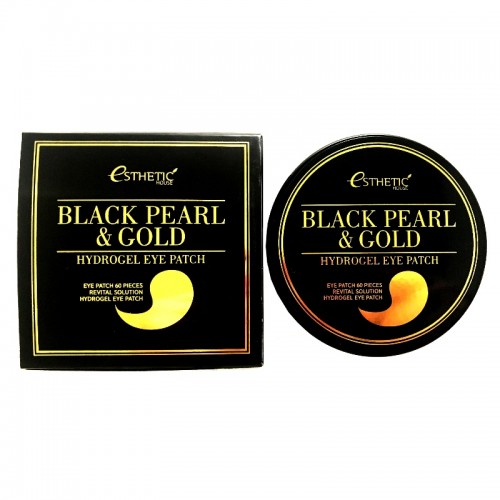 Black Pearl/Gold Hydrogel Eyepatch / Гидрогелевые патчи для глаз Черный жемчуг/золото, 60 шт, ESTHETIC HOUSE