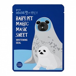 Baby Pet Magic Mask Sheet Whitening Seal / Тканевая маска-мордочка отбеливающая, Тюлень, 22 мл, Baby Pet Magic Mask Sheet, HOLIKA HOLIKA