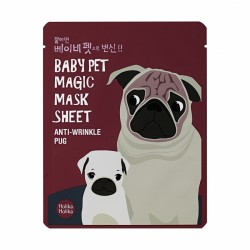 Baby Pet Magic Mask Sheet Anty-wrinkle Pug / Тканевая маска-мордочка против морщинок, Мопс, 22 г, Baby Pet Magic Mask Sheet, HOLIKA HOLIKA