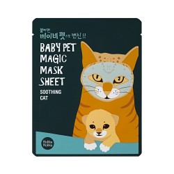 Baby Pet Magic Mask Sheet Cat / Тканевая маска-мордочка смягчающая, Кошка, 22 г, Baby Pet Magic Mask Sheet, HOLIKA HOLIKA