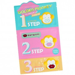 Golden Monkey Glamour Lip 3-Step Kit / Набор для ухода за губами, 2 г+2,5 г+1г, Golden Monkey, HOLIKA HOLIKA