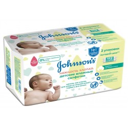 Johnson's Baby Салфетки влажные детские «Нежность хлопка», 112 шт, Нежность хлопка, JOHNSONS BABY
