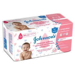 Johnson's Baby Салфетки влажные детские «Нежная забота», 128 шт, Общего применения, JOHNSONS BABY