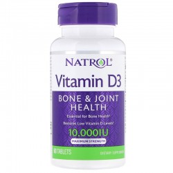 Vitamin D3 (Витамин D3), Maximum Strength, 10.000 IU, 60 Tablets,, NATROL
