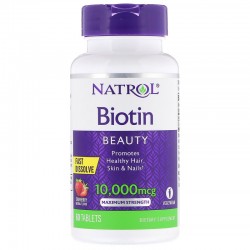 Biotin (Биотин) 10000 mcg, 60 Tablets,, NATROL