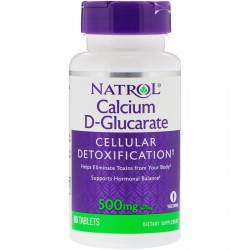 Calcium D-Glucarate (D-глюкарат Кальция), 500 mg, 60 Tablets,, NATROL