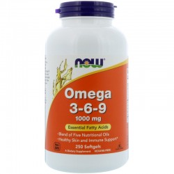 Омега 3-6-9 (Omega 3-6-9) 1000 мг, 250 капсул,, NOW