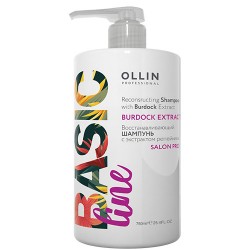 OLLIN BASIC LINE Восстанавливающий шампунь с экстрактом репейника, 750 мл, BASIC LINE, OLLIN Professional